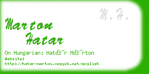 marton hatar business card